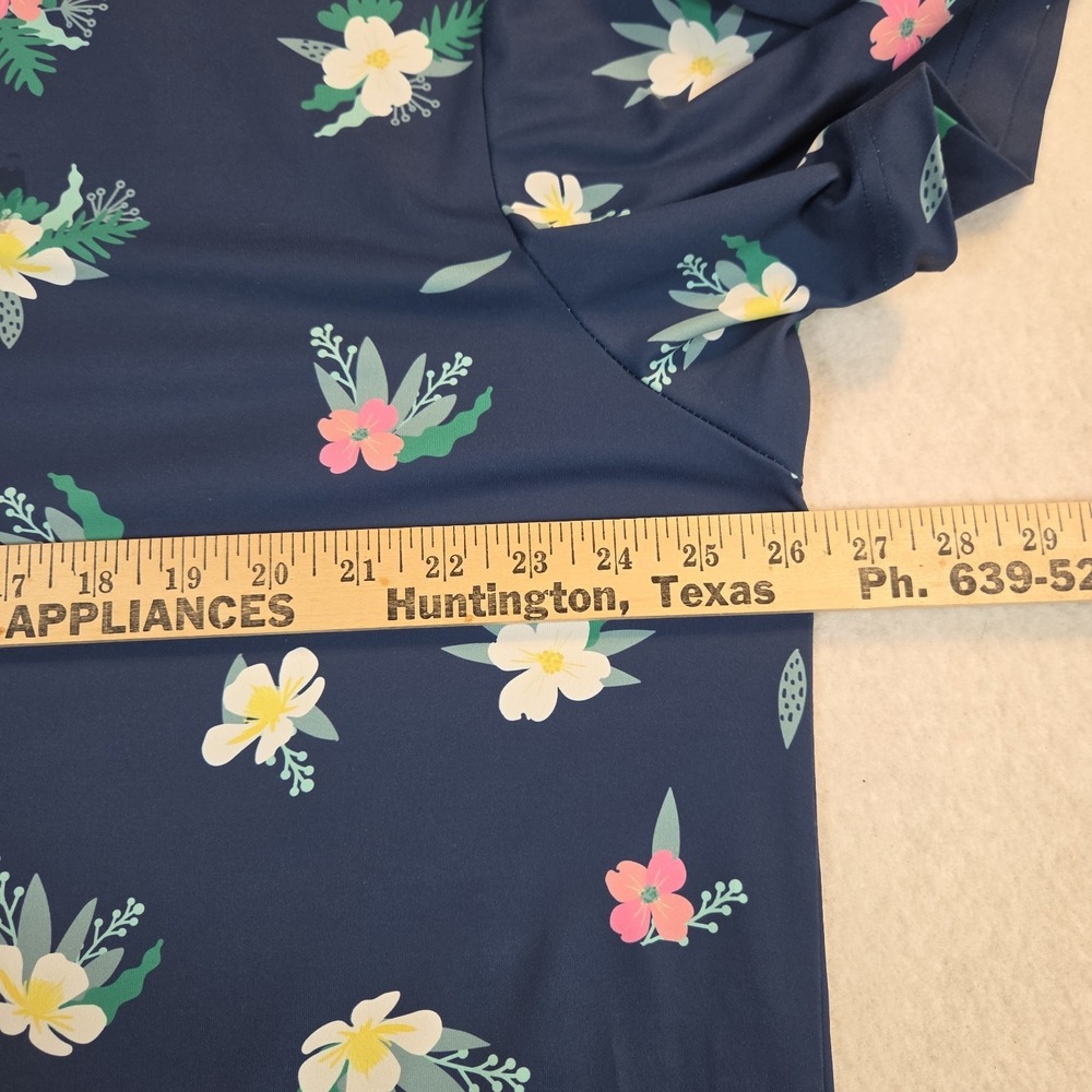 William Murray For Esteban Polo Shirt Mens 2XL Navy Floral Performance Golf - Picture 7 of 10